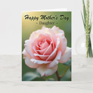 Polka Dot Pink Rose Mothers Day Card