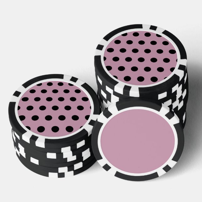 Polka Dot Poker Chips (Pink & Black) (Stack)