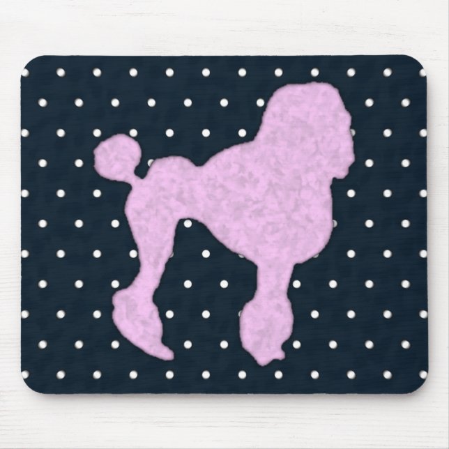 Polka Dot Poodle Mouse Pad (Front)