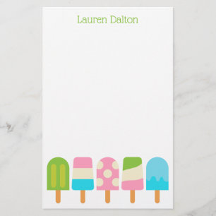 Polka Dot Popsicles Personalized Stationery