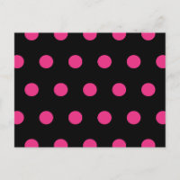 Polka Dot Postcard (Black & Neon Pink)