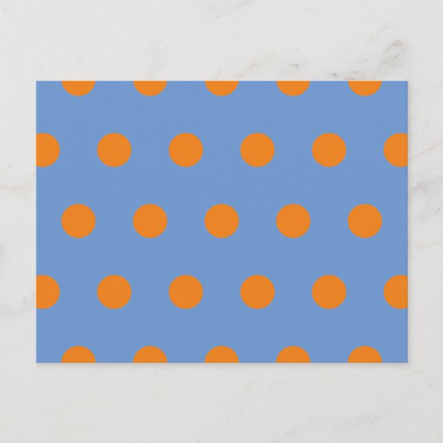Polka Dot Postcard (Denim Blue & Orange) (Front)
