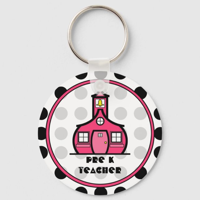 Polka Dot Pre K Teacher Keychain (Front)