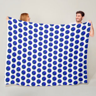 Polka Dot Precision: The Blue Lawn Bowl Fleece Blanket
