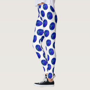 Polka Dot Precision: The Blue Lawn Bowl Leggings