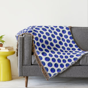 Polka Dot Precision: The Blue Lawn Bowl Throw Blanket