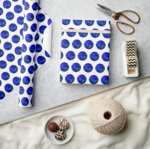 Polka Dot Precision: The Blue Lawn Bowl Wrapping Paper