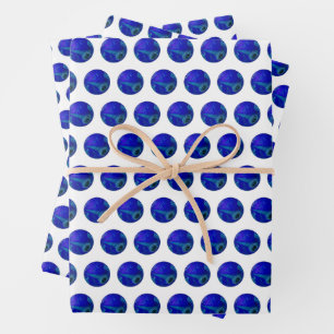 Polka Dot Precision: The Blue Lawn Bowl Wrapping Paper Sheet