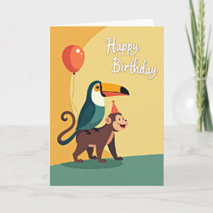 Polka Dot Primate Party Card