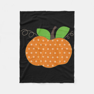 Polka Dot Pumpkin Cute Graphic Fall Tee Fleece Blanket