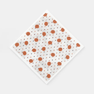 Polka Dot Pumpkin Paper Napkin