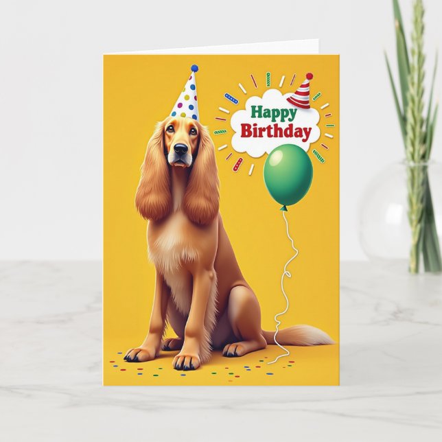 Polka Dot Pup Birthday Card (Front)