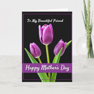 Polka Dot Purple Floral Bloom Card
