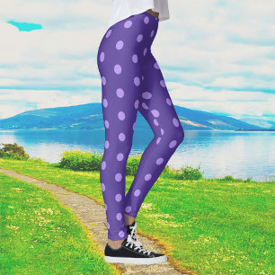Polka Dot Purple Patterned Leggings