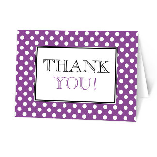 Polka Dot Purple Thank You Cards