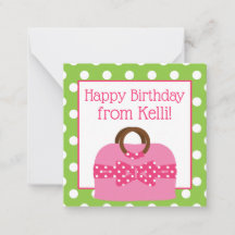 Polka Dot Purse Personalised Gift Enclosure Cards