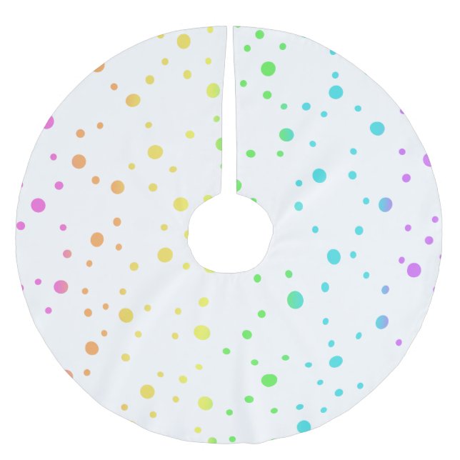 Polka Dot Rainbow Christmas Tree Skirt (Front)