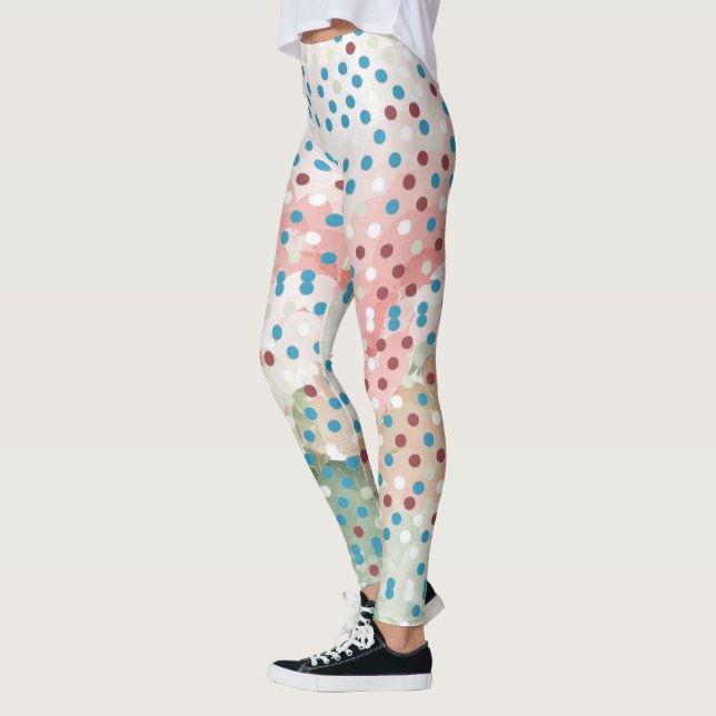 Polka dot rainbow pattern leggings (Left)