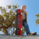 Polka Dot Red and Black - Monogram Skateboard<br><div class="desc">Skateboard. Polka Dot red and black with Monogram ready for you to personalise. ✔NOTE: ONLY CHANGE THE TEMPLATE AREAS NEEDED! 😀 If needed, you can remove the text and start fresh adding whatever text and font you like. 📌If you need further customisation, please click the "Click to Customise further" or...</div>