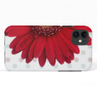 Polka Dot Red Daisy Custom Name