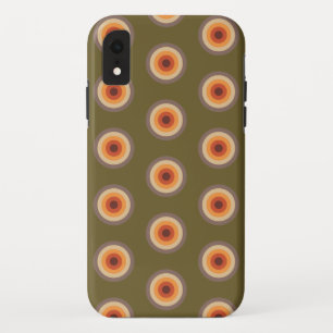 Polka Dot - Red Orange Yellow Tan Green Brown iPhone XR Case