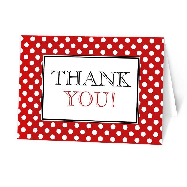 Polka Dot Red Thank You Cards (Creator Uploaded)