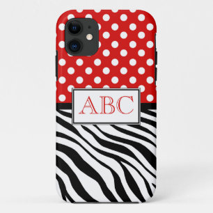 Polka Dot Red & Zebra Print iPhone 5 Case