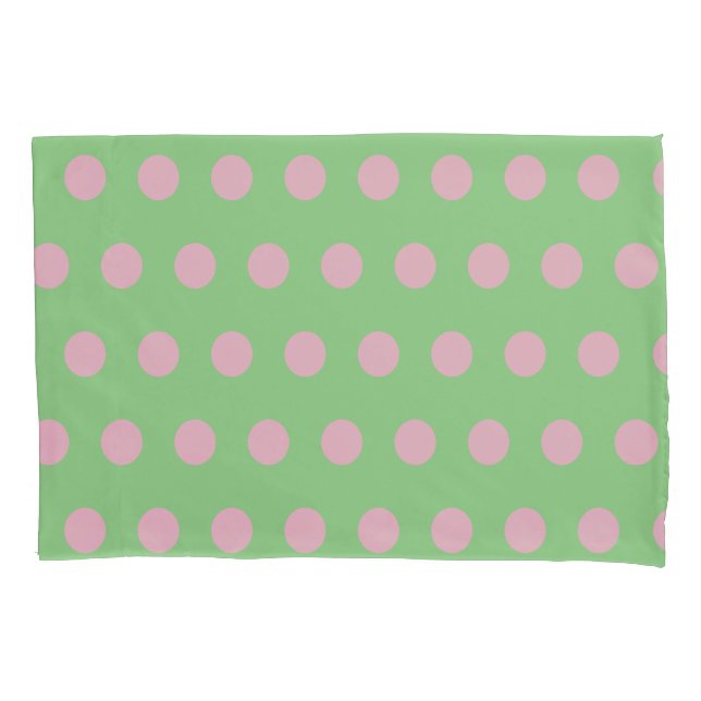 Polka Dot Reversible Pillowcase (Sage Green) (Front)