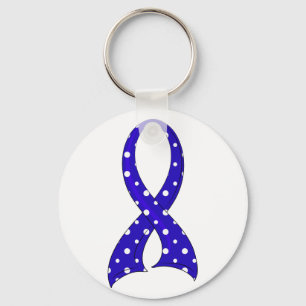 Polka Dot Ribbon Rheumatoid Arthritis Key Ring