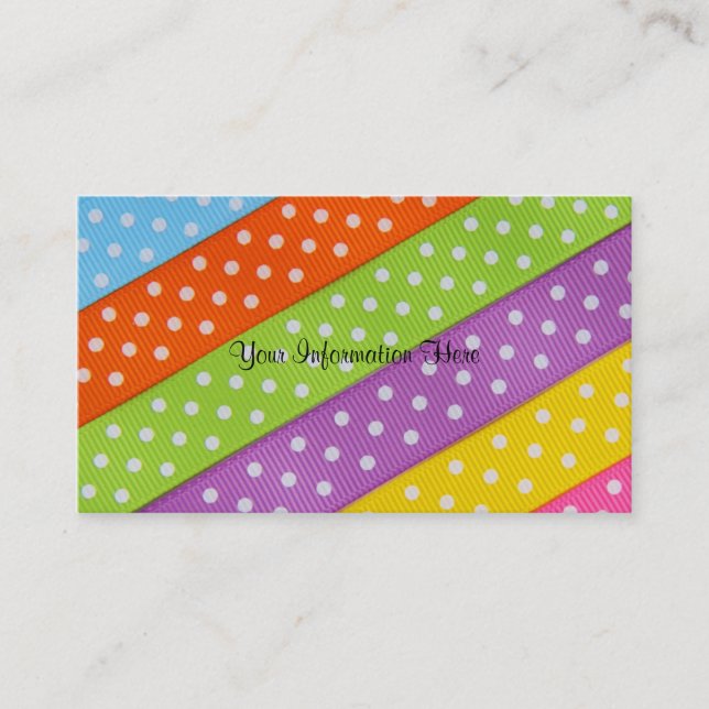 Polka Dot Ribbons Business Cards (Front)