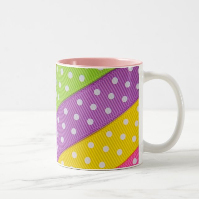Polka Dot Ribbons Ceramic Mug (Right)