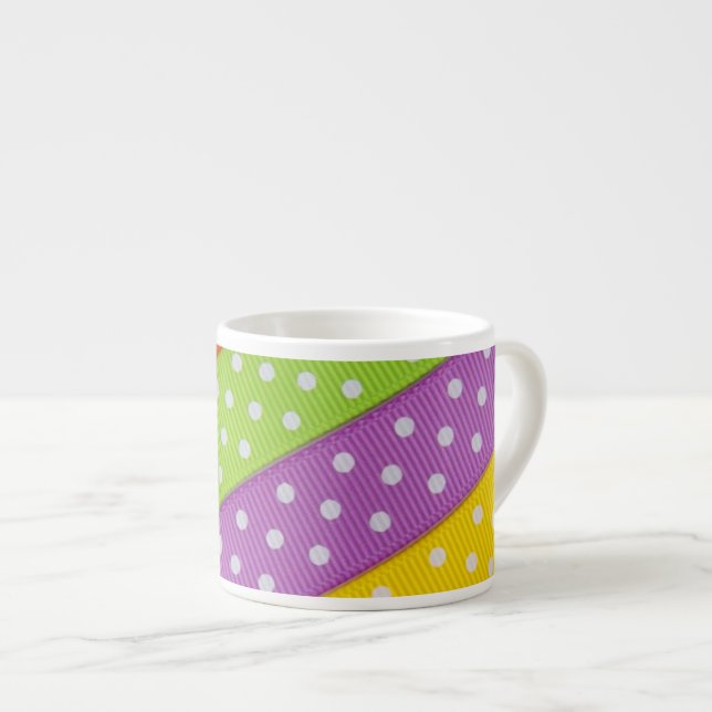 Polka Dot Ribbons Espresso Mug (Front Right)