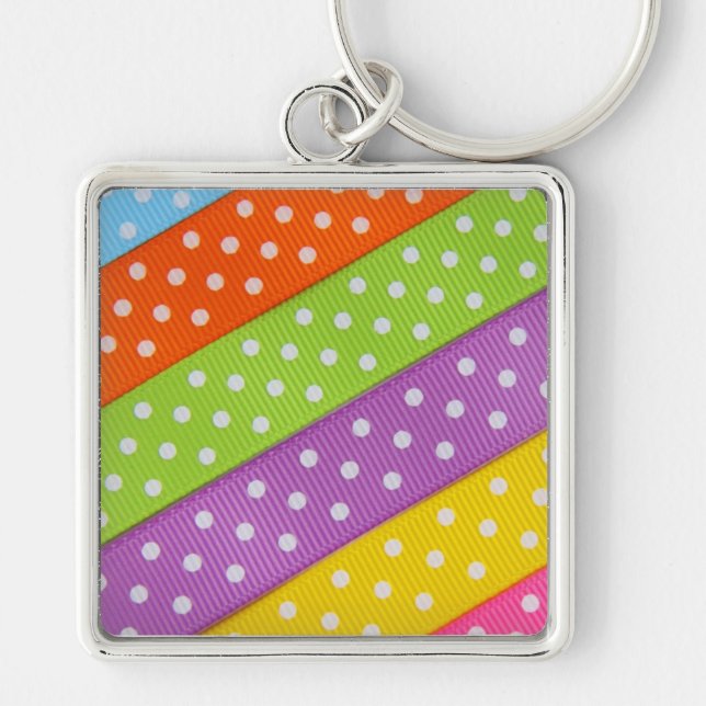 Polka Dot Ribbons Key Chain (Front)