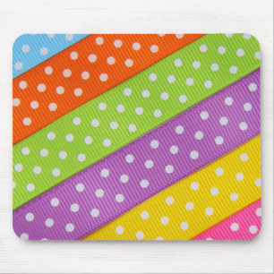 Polka Dot Ribbons Mouse Pad