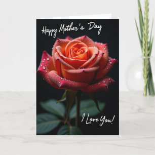 Polka Dot Rose I Love You Card