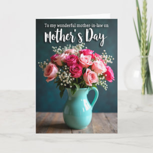 Polka Dot Rose Mother In Law Card