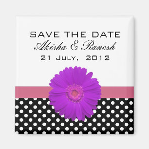 Polka Dot Save the Date Wedding Announcement Magnet