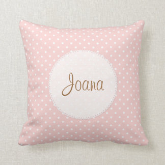 Polka Dot Scalloped Edge Custom Name Pillows