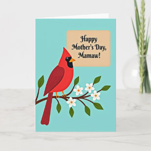Polka Dot Scarlet Bird Card