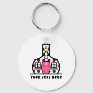 Polka Dot Schoolhouse Key Ring