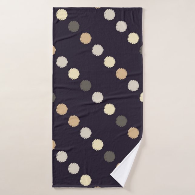 Polka dot seamless pattern. Scribble texture. Text Bath Towel (Bath Towel)