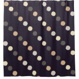 Polka dot seamless pattern. Scribble texture. Text Shower Curtain
