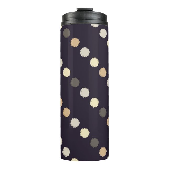 Polka dot seamless pattern. Scribble texture. Text Thermal Tumbler (Front)