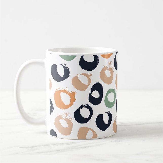 Polka dot seamless pattern. Vintage illustration.  Coffee Mug (Left)