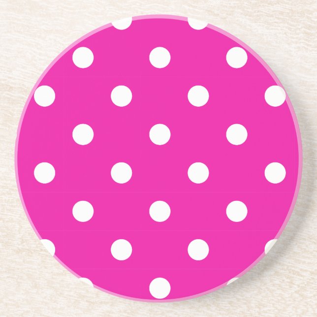 Polka Dot Series---Pink & White coaster (Front)