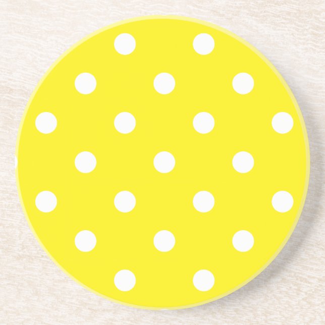 Polka Dot Series---Yellow & White coaster (Front)