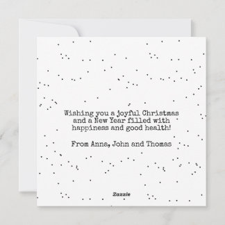 Polka Dot Simple Black White Minimalist Christmas  Holiday Card