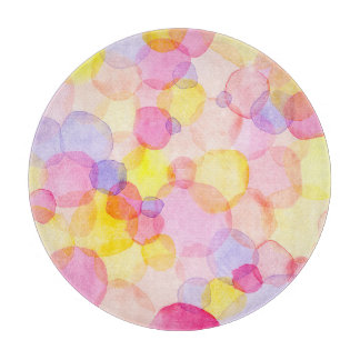 Polka Dot Splash: Colourful Watercolor Cutting Board