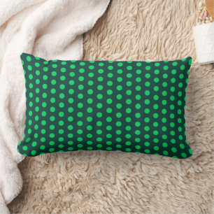 Polka Dot Spots Emerald Green Tones Lumbar Cushion