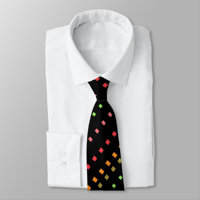 Polka-Dot Squares Tie (Tied)